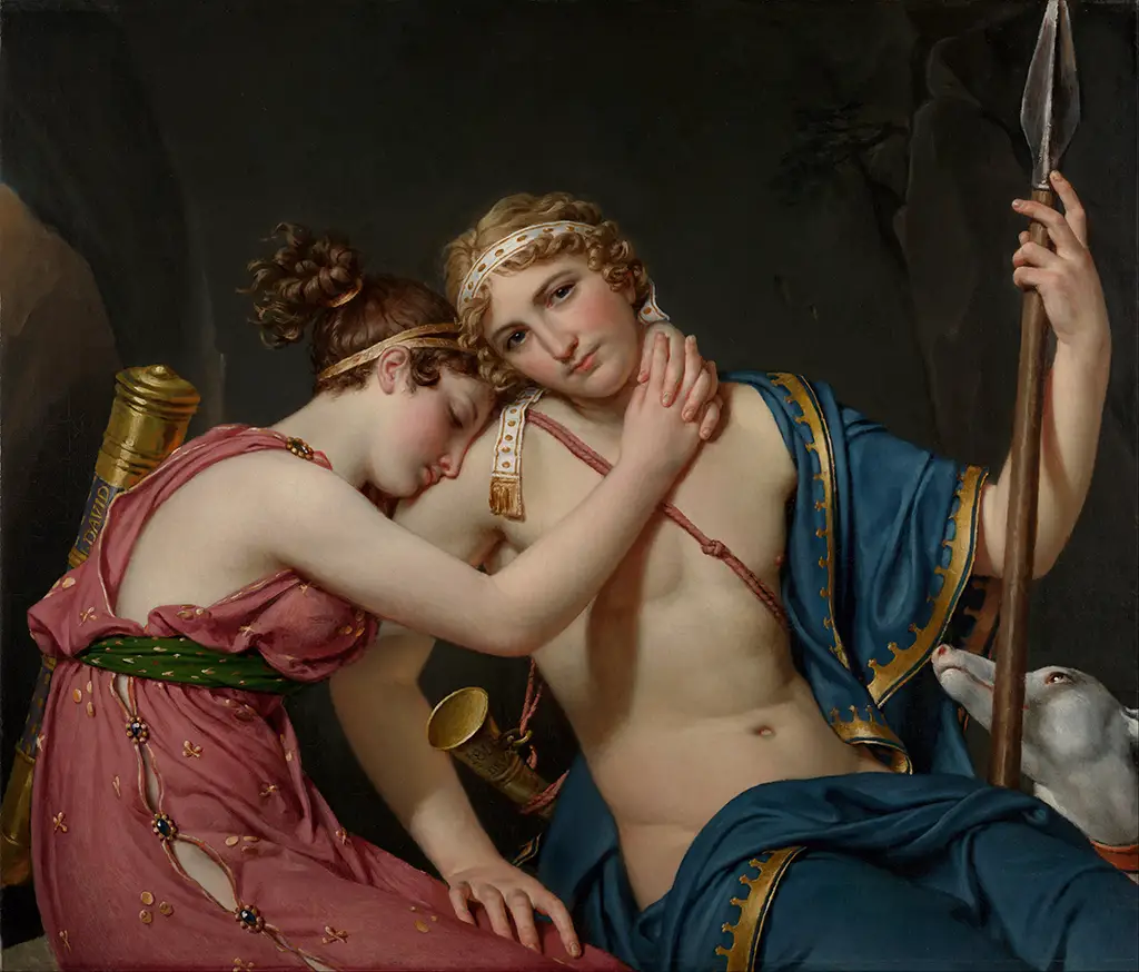 The Farewell of Telemachus and Eucharis in Detail Jacques Louis David
